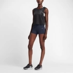 Shorts elastizado Nike Running Power Epic Lux para mujer color obsidiana (Calza - malla de 7,5cm)