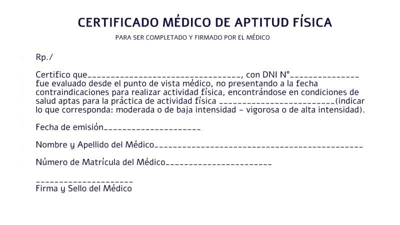 Certificado médico de aptitud física para correr
