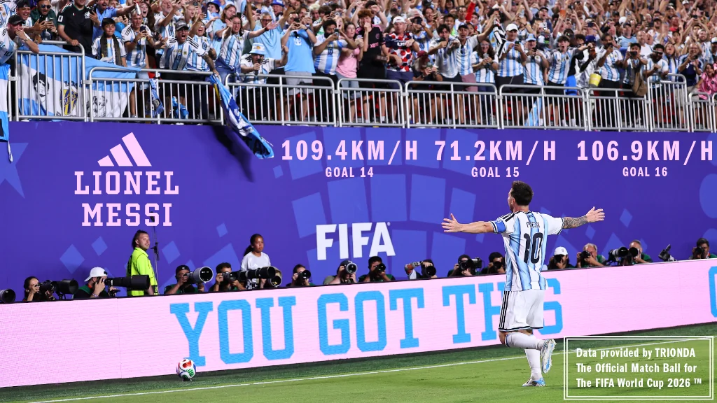 La pelota conectada de adidas revela los datos históricos del hat-trick de Leo Messi en el Mundial